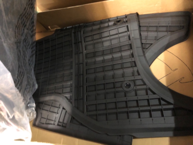 Photo 2 of 3W Floor Mats Fit 2019-2023 Land Rover/Range Rover Defende (for Defender 110), TPE All Weather Custom Fit Floor Liner Land Rover Defender 1st, 2nd Row Floor Liners, Black(Full 4 Doors 5 Seat only)