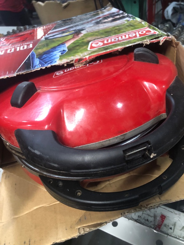 Photo 2 of ***USED AND DIRTY - SEE PICTURES - UNABLE TO TEST***
Coleman Fold N Go 2 Burner Propane Camping Stove Red