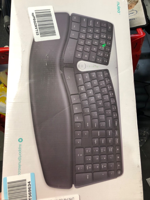 Photo 2 of Nulea Wireless Ergonomic Keyboard, 2.4G Split Keyboard with Cushioned Wrist and Palm Support, Arched Keyboard Design for Natural Typing, Compatible with Windows/Mac