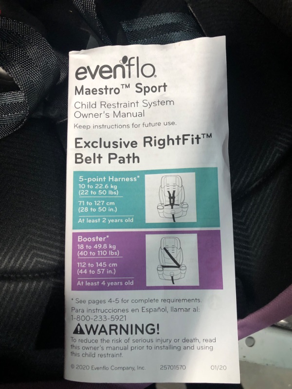 Photo 3 of Evenflo Maestro Sport Convertible Booster Car Seat