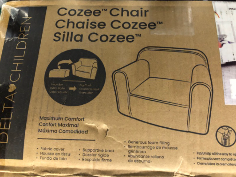 Photo 3 of Delta Children Cozee Sherpa Chair Grey