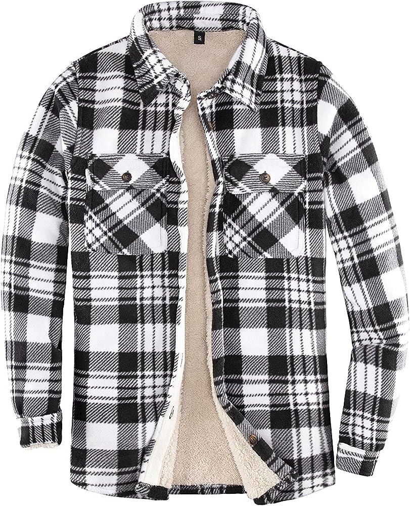 Photo 1 of Womens Sherpa Fleece Lined Flannel Shirt Jacket Warm Button 2X