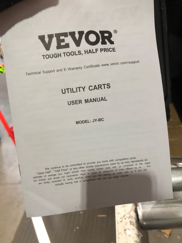 Photo 1 of *SIMILAR TO STOCK PHOTO* VEVOR Utility Service Cart