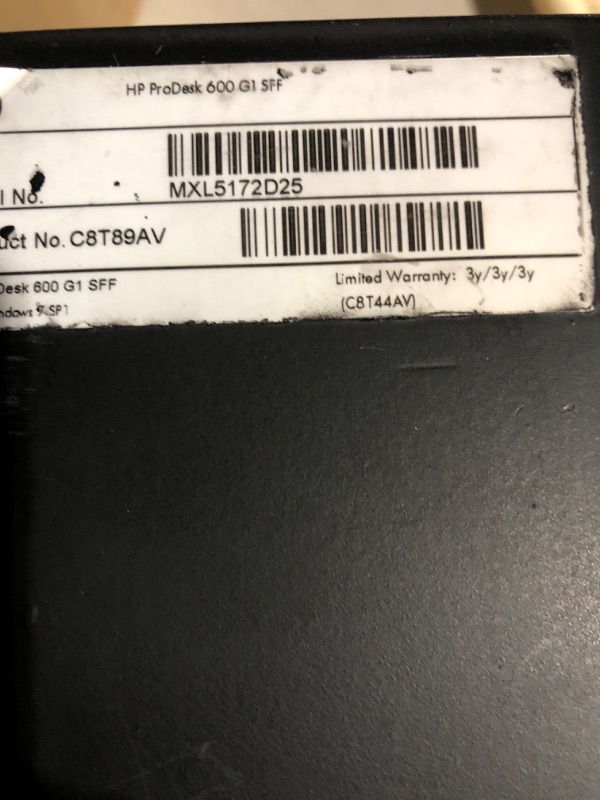 Photo 1 of * important * see clerk notes * 
HP ProDesk 600 G1 SFF Slim Business Desktop Computer, Intel i5-4570 up to 3.60 GHz, 8GB RAM