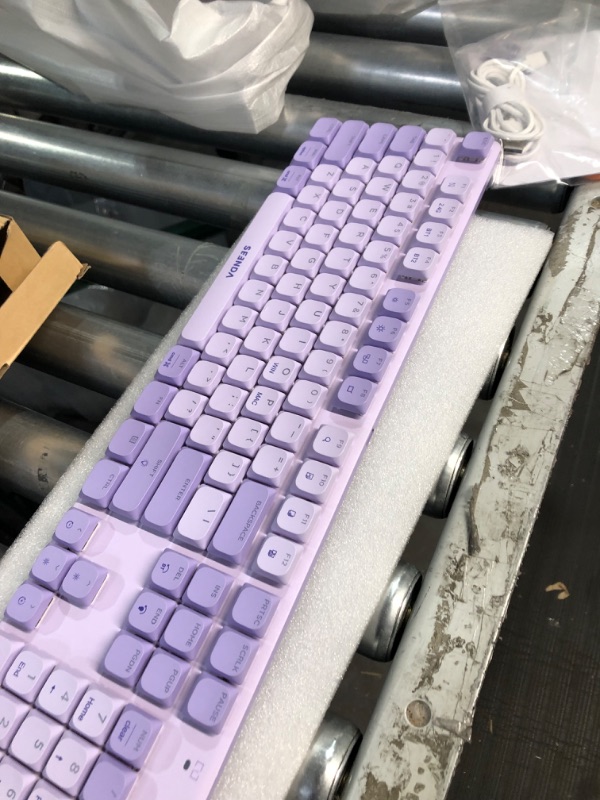 Photo 3 of seenda Wireless Mechanical Purple Colorful Keyboard, Tactile Quiet Keyboard with Low Profile, Bluetooth/2.4G Connection, Rechargeable Backlit Keyboard, Programmable for Mac/iPad/Windows/Android