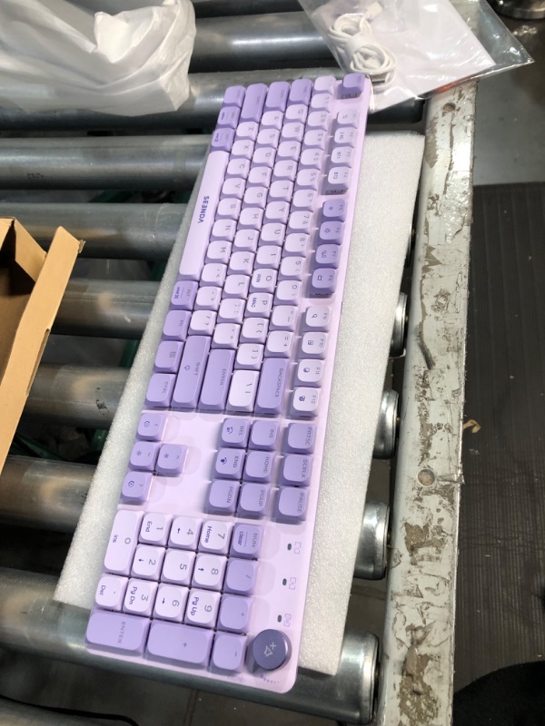 Photo 2 of seenda Wireless Mechanical Purple Colorful Keyboard, Tactile Quiet Keyboard with Low Profile, Bluetooth/2.4G Connection, Rechargeable Backlit Keyboard, Programmable for Mac/iPad/Windows/Android