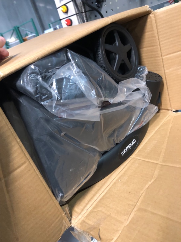 Photo 1 of Mompush Lithe V2 Lightweight Stroller + Snack Tray, Ultra-Compact Fold & Airplane Ready Travel Stroller, Near Flat Recline Seat, Cup Holder, Raincover & Travelbag Included Grey