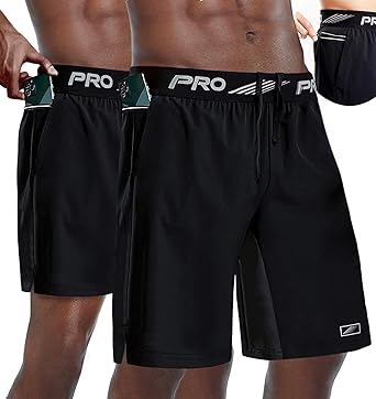 Photo 1 of ACESHIP 2 Pack Workout Running Shorts Quick Dry Athletic Shorts 5" and 9" Lightweight Gym Shorts