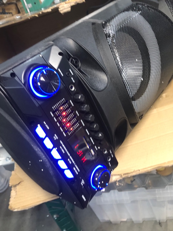 Photo 2 of QAISE Portable PA System with Wireless Mic - Bluetooth Party Boombox Speaker