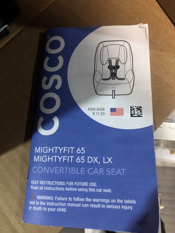 Photo 3 of Cosco Mighty Fit 65 DX Convertible Car Seat (Heather Onyx Gray)