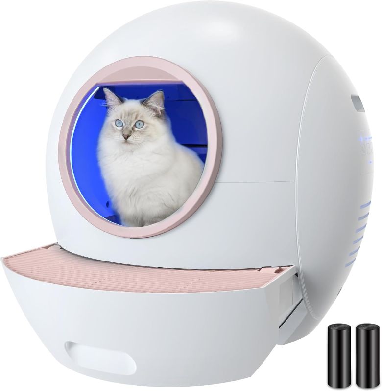 Photo 1 of **FOR PARTS ONLY* DOES NOT WORK*
ELS PET Self-Cleaning Cat Litter Box: Extra Large (Pink)