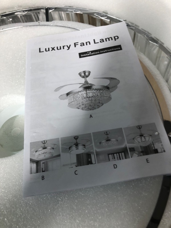 Photo 5 of ***LIGHT ONLY - FAN NOT INCLUDED - OTHER PARTS LIKELY MISSING AS WELL***
CoscosX Crystal Ceiling Fans with Lights,42 Inch LED Chandelier 