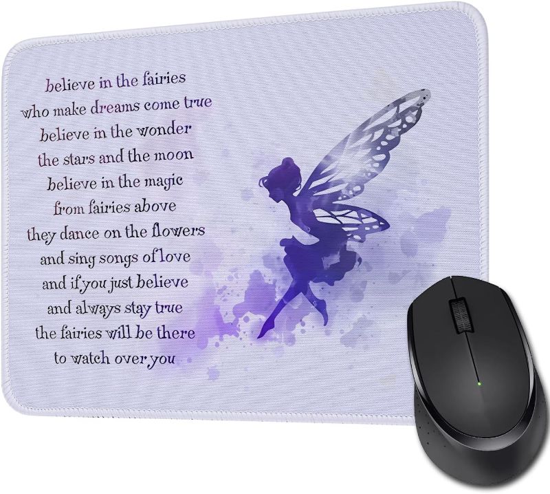 Photo 1 of Cartoon Animation Inspired Mouse Pad Princess Gift Movie Quote Decorative Non-Slip Rubber Base Mouse Mat TV Movie Fans Gift (Pixie-Dust Style 4) (2 Pack)