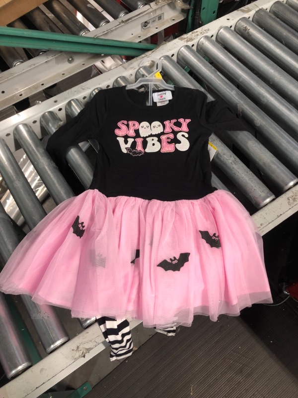 Photo 2 of Counting Daisies Girl's Spooky Vibes 2-Piece Tunic Tutu & Legging Set - Size 5T