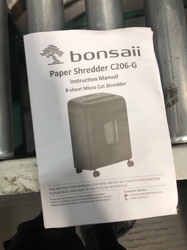 Photo 5 of Bonsaii 8 Sheet High Security Micro Cut Paper Shredder with 4 Gallon Pullout Basket, Credit Cards/Mail/Staples/Clips Shredder