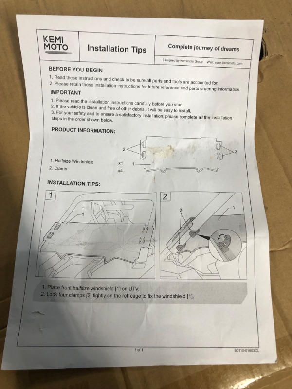 Photo 3 of **SEE NOTES**
KEMIMOTO 1/2 Half Windshield, Polycarbonate UTV Front Hard Clear Heavy Duty Windshield Shock Resistance Compatible with Polaris RZR PRO XP / 4 (2020 2021 2022 2023)