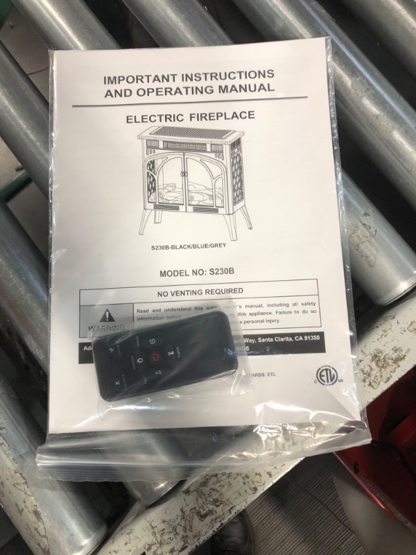 Photo 1 of R.W.FLAME Electric Fireplace Stove Heater with Remote Control, 25" Fireplace Heater, Adjustable Brightness and Heating Mode, Overheating Safe Design