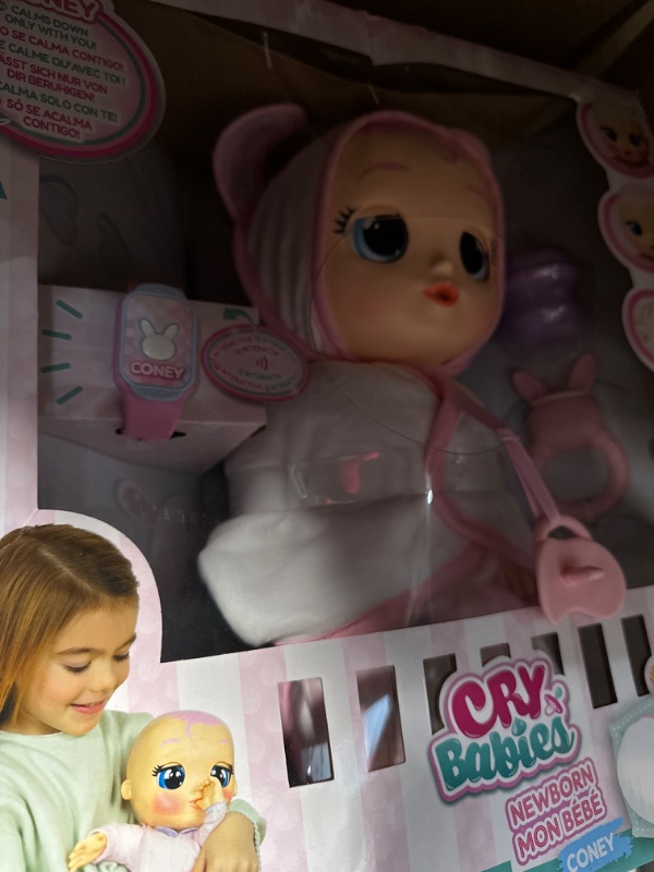 Photo 3 of Cry Babies Newborn Coney - Interactive Baby Doll with 20+ Baby Sounds, Girls & Kids Age 18M and Up