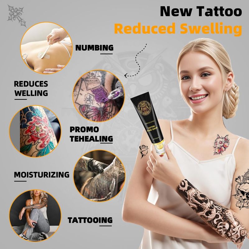 Photo 1 of LONNIELONLI Tattoo Aftercare Soothing Gel, (2oz/60ml) 6-8 Hours Maximum Strength, Painless Tattoo Numbing Gel for New Tattoos, Unscented Tattoo Care Products for Itchiness Irritation Relief