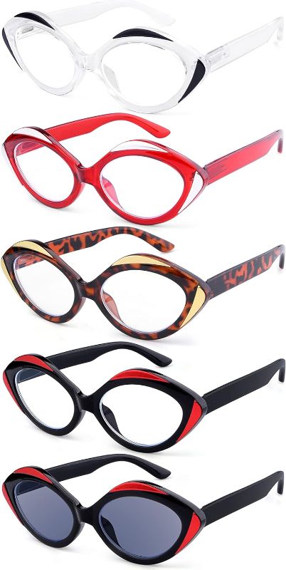 Photo 2 of Eyekepper 5-pack Reading Glasses for Women Oval Readers +3.50