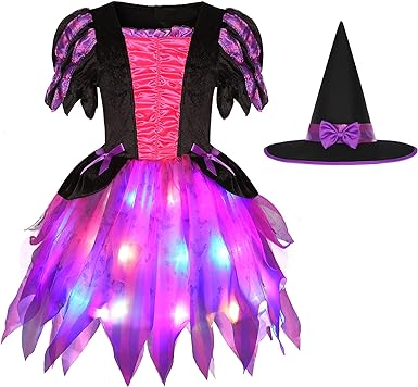 Photo 2 of Girls Light Up Witch Costume Halloween Costume for Kids