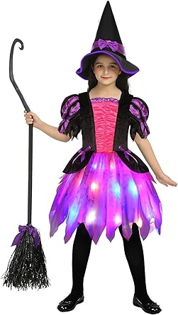 Photo 1 of Girls Light Up Witch Costume Halloween Costume for Kids