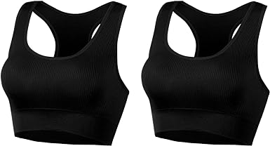 Photo 1 of AMRIY Racerback Sports Bras for Women Medium Support Padded Bra Seamless Women's Sports Wireless Bra Large
