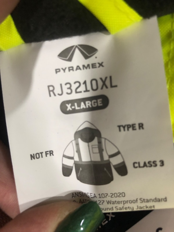 Photo 2 of PYRAMEX RJ3210XL RJ32 Series Jackets Hi-Vis Lime Bomber Jacket with Quilted Lining- Size Extra Large X-Large Hi-vis Lime Bomber Jacket