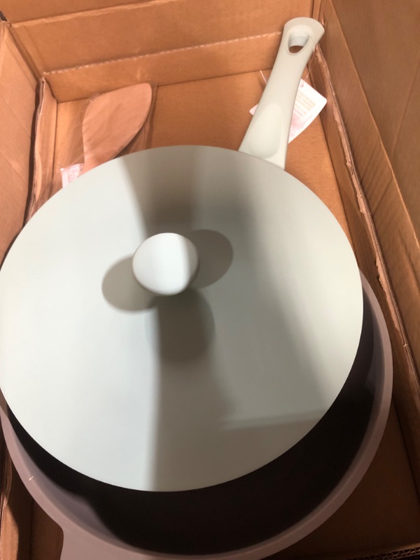 Photo 1 of Goodful All-in-One Pan, Multilayer Nonstick, High-Performance Cast Construction, Multipurpose Design Replaces Multiple Pots and Pans, Dishwasher Safe Cookware, 11-Inch, 4.4-Quart Capacity, Sage Green All-In-One Pan Sage Green