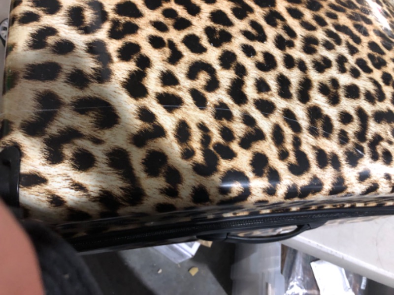 Photo 6 of **DAMAGE SEE PICTURES** Rockland Safari Hardside Spinner Wheel Luggage, Leopard, 3-Piece Set (Leopard)