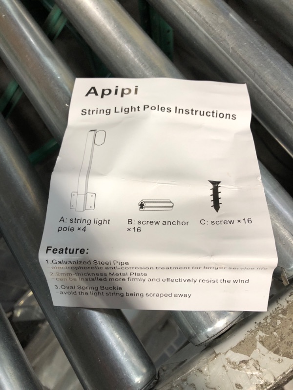 Photo 1 of AILBTON 4 Pack 1.3 Ft Suspension Outdoor String Light Poles