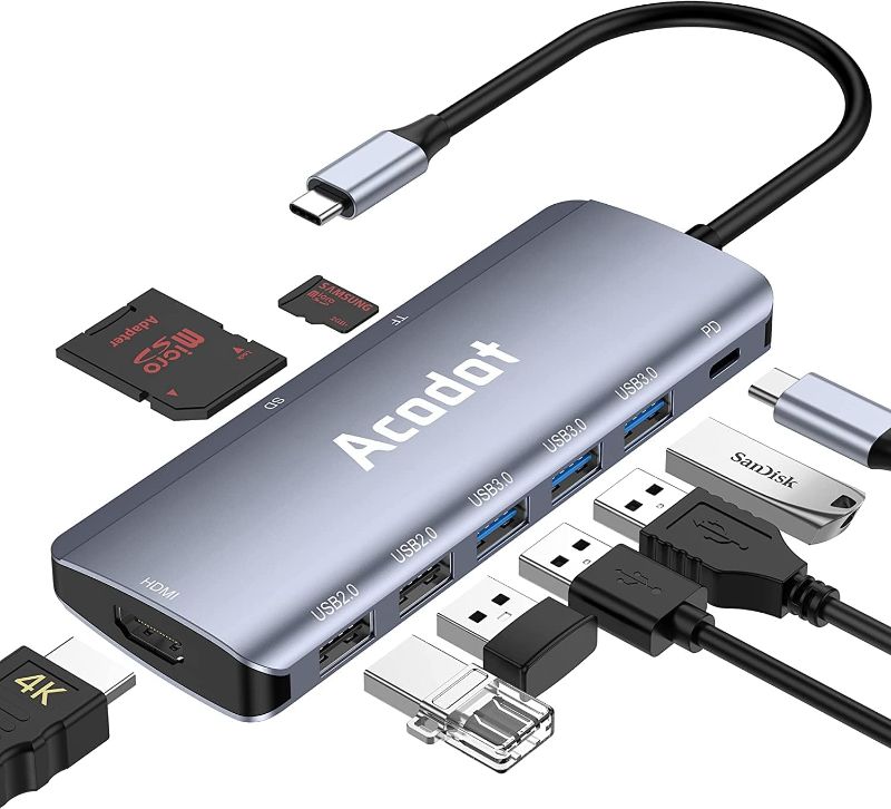 Photo 1 of USB C Hub Multiport Adapter, Acodot 9 in 1 USB C to HDMI Hub