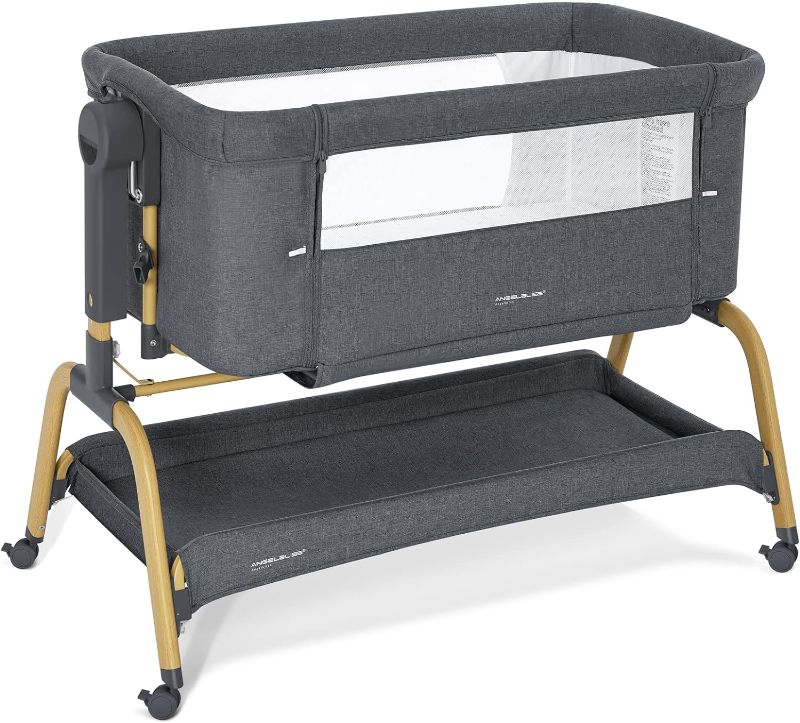 Photo 1 of ANGELBLISS 3 in 1 Baby Bassinet, Rocking Bassinets Bedside Sleeper, Grey