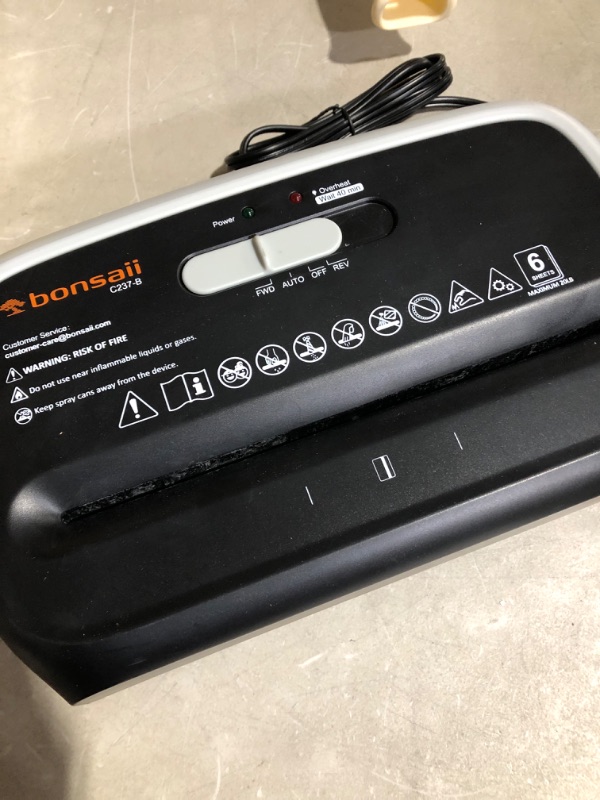Photo 1 of * item does not power on * sold for parts/repair *
Bonsaii Paper Shredder for Home Use,6-Sheet Crosscut Paper and Credit Card Shredder for Home6-Sheet Cross Cut