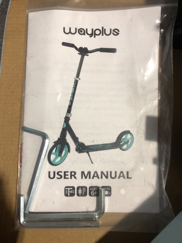 Photo 4 of * used * see images * 
WAYPLUS Kick Scooter for Ages 6+,Kid, Teens & Adults. Max Load 240 LBS. Foldable, Lightweight