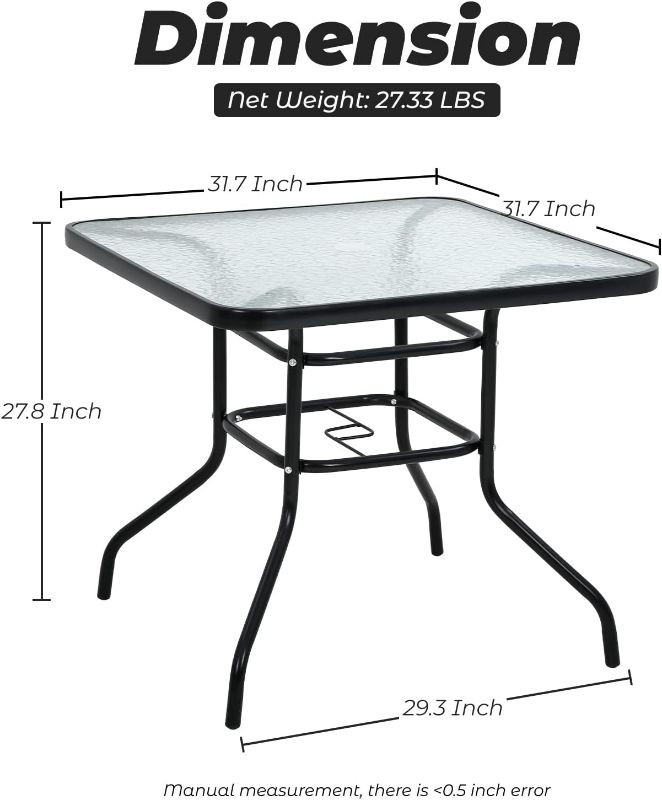Photo 6 of (READ NOTES) MGHH Patio Table Patio Dining Table Bistro Table Rectangular Furniture 