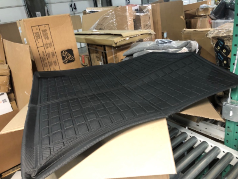 Photo 2 of (USED/See Notes) Tesla Model Y Floor Mats: XPE Full Set Tesla Y All Weather Floor Mats Waterproof Anti-Slip, Model Y 2021 2022 2023 Accessories Interior Floor Mats Front Rear Trunk Cargo Liner Mat for Tesla Y 5-Seats