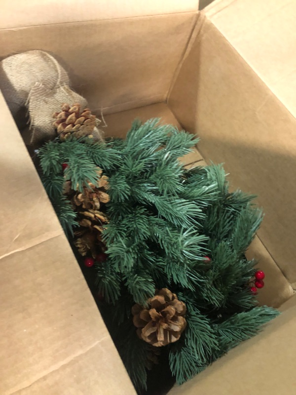 Photo 1 of Juegoal 2 Pack Artificial Mini Christmas Trees, 24 Inch Lighted Tabletop Xmas Pine Tree with Lights, Small Light Up Battery Operated Spruce Tree with Burlap Base for Holiday Winter Home Party Decor