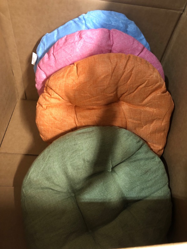Photo 1 of 15 Inch Round Floor Cushions for Kids and Toddlers, Flexible Seating for Classroom Furniture 3.5 Inch Thick Floor Pillow for Home, Daycare, Preschool, Yoga and Meditation (Lovely, 8 Pcs)