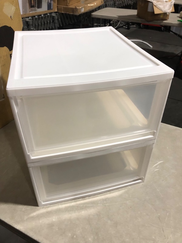 Photo 2 of ***DAMAGED - CRACKED - SEE PICTURES***
IRIS USA Stackable Storage Drawer, Plastic Drawer Organizer with Clear Doors 2 Pack