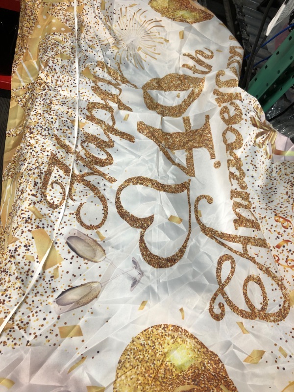 Photo 1 of 40 Years Backdrop Banner, Happy 40th Birthday Decoration for Men Women White and Gold