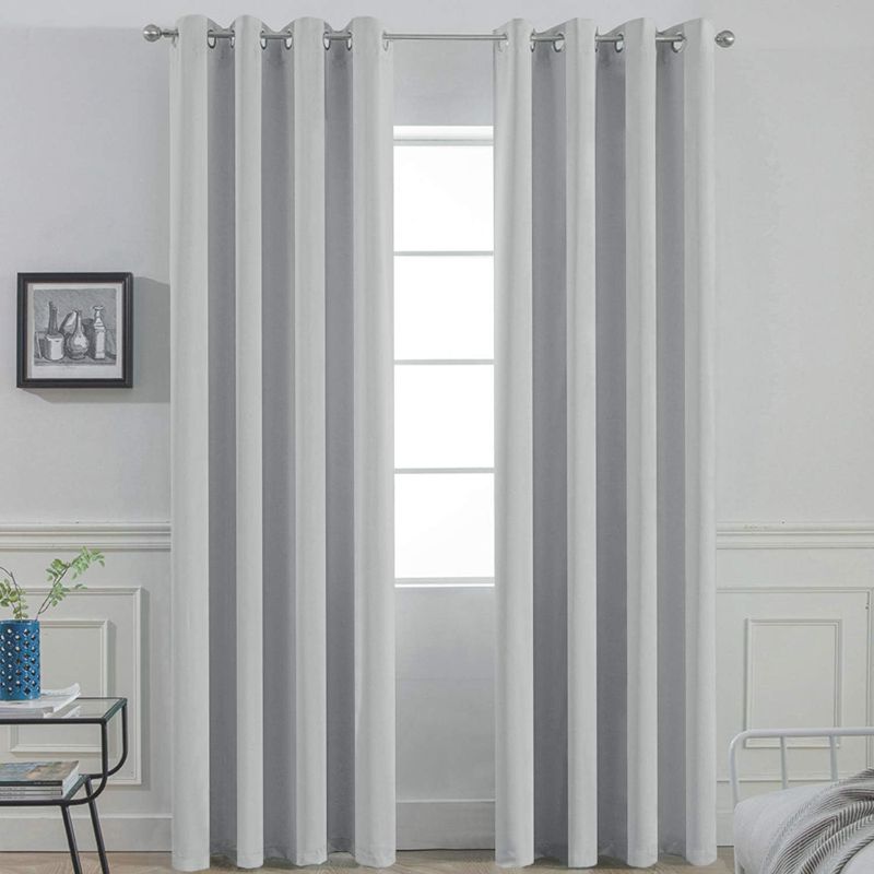 Photo 1 of  Soft and Smooth Blackout Curtains, Set of 2 Panels (52 x 84Inch, Light Grey)