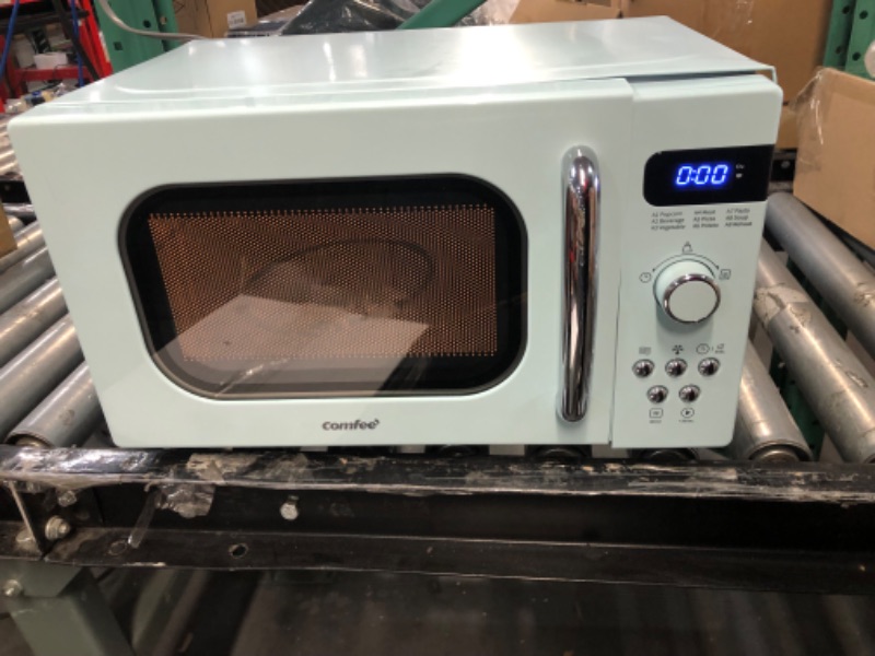 Photo 2 of * used item * powers on * see all images * 
COMFEE' Retro Small Microwave Oven With Compact Size