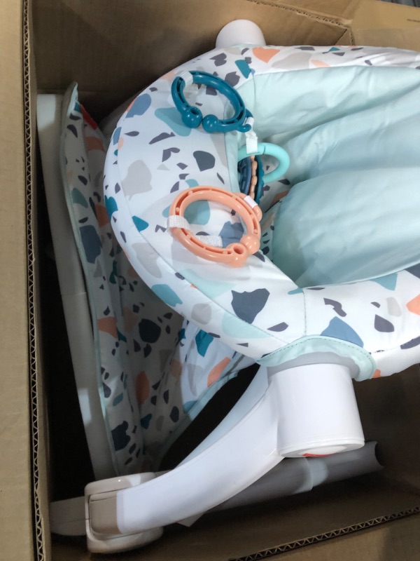 Photo 1 of Fisher-Price Portable Baby Chair Sit-Me-Up Floor Seat With Developmental Toys & Machine Washable Seat Pad, Pacific Pebble
