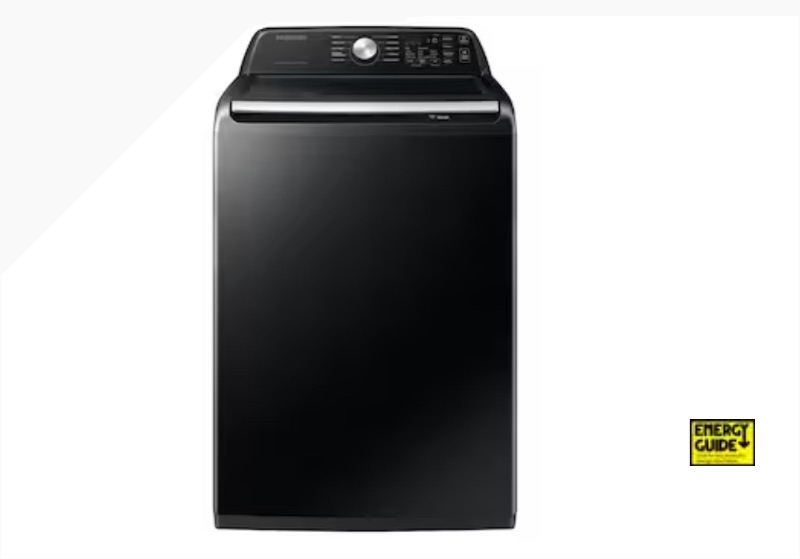 Photo 1 of Samsung 4.6-cu ft High Efficiency Agitator Smart Top-Load Washer (Brushed Black)