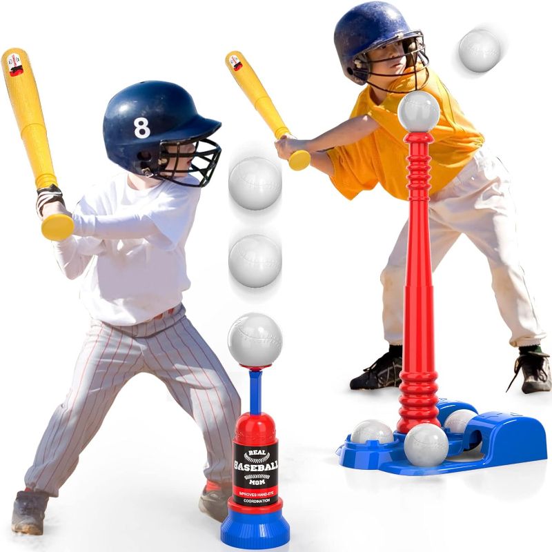 Photo 1 of Bennol T Ball Set Toys for Kids 3-5 5-8, Kids Baseball Tee for Boys Toddlers Includes 6 Balls, Auto Ball Launcher, Outdoor Outside Sports T Ball Set Toys Gifts for 3 4 5 6 Year Old Boys Kids Toddlers
