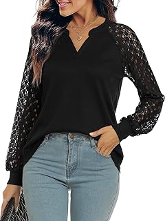 Photo 1 of Eytino Womens Plus Size Tops Lace Short Long Sleeve V/Crew Neck Casual Loose Blouses T Shirt size 3xl