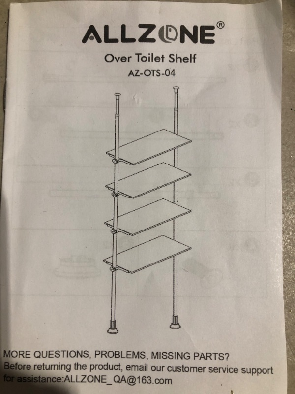 Photo 3 of * see clerk notes * 
ALLZONE Over The Toilet Storage Cabinet, 4 Tier Over Toilet Bathroom Organizer, 