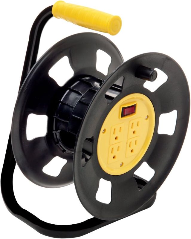 Photo 1 of ***CRACKED - SEE PICTURES - UNABLE TO TEST***
Designers Edge E230 Extension Cord Storage Reel, Multi-Outlet Adapter, Black/Yellow