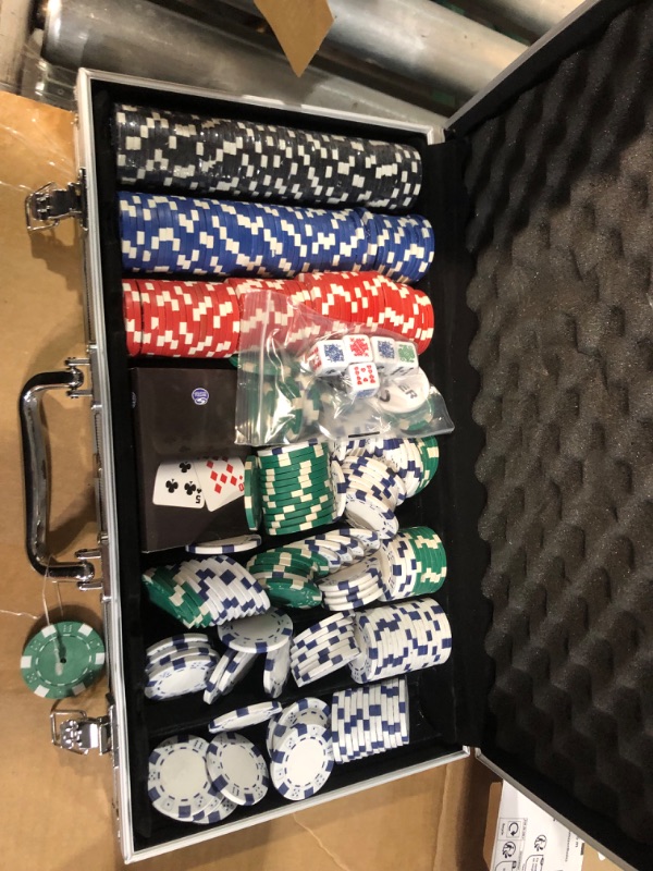 Photo 1 of Cardinal Classics, 300-Piece Poker Set with Aluminum Carrying Case & Professional Weight Chips Plus 5 Poker Dice, for Adults and Kids Ages 8 and up